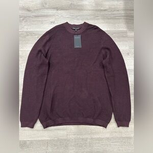 N98 NWT Robert Barakett Mens L Large Maroon Crew Pullover Sweater